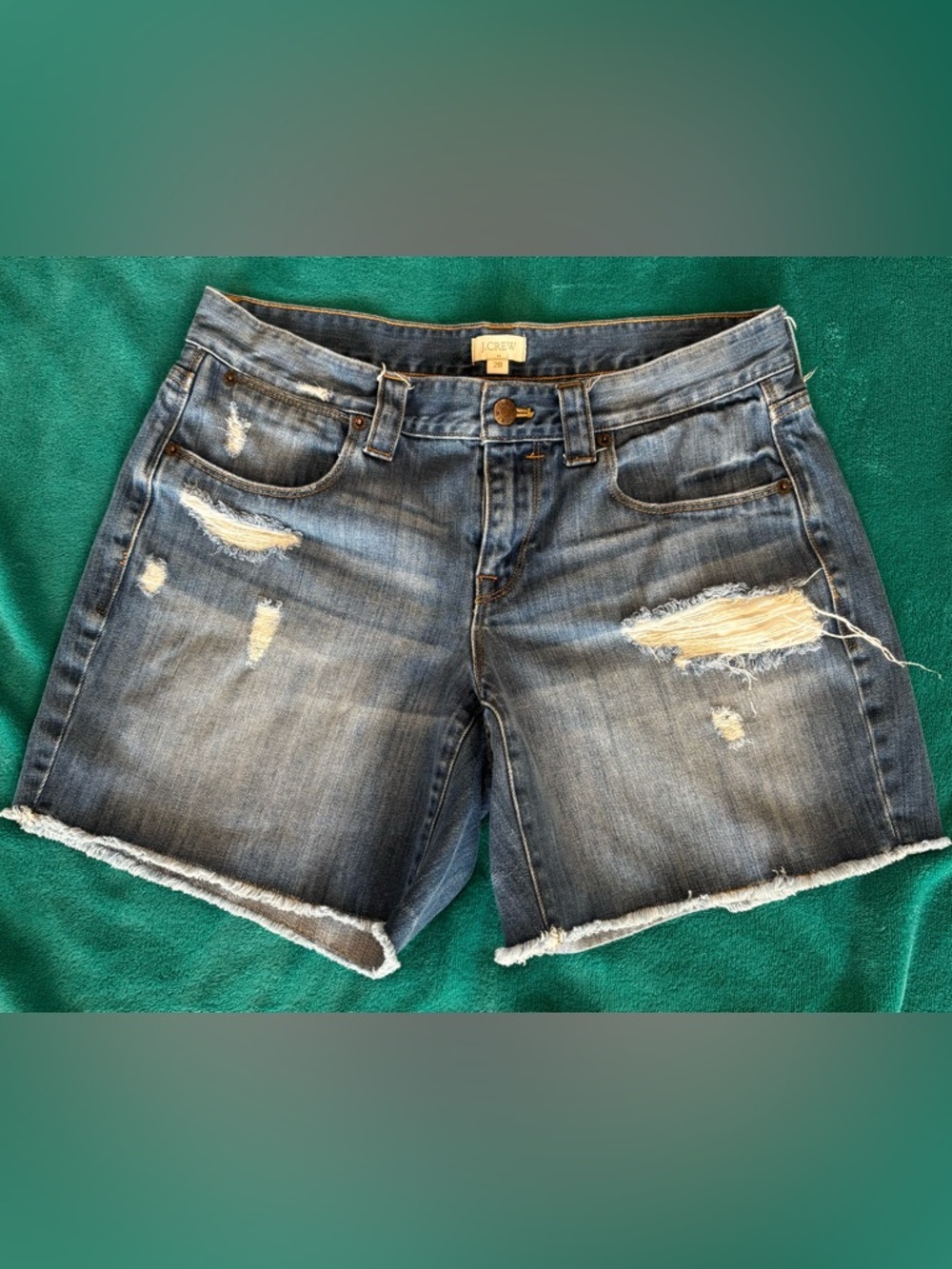 J.Crew Distressed Denim Shorts - Medium Blue